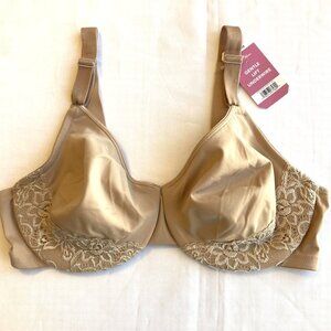 Olga by Warners Gentle Lift Underwire Bra Lace 40D Toasted Almond NWT